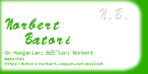 norbert batori business card